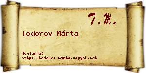 Todorov Márta névjegykártya